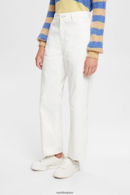 Esprit Pantalon - Esprit jean coupe papa à taille haute blanc cassé femmes DJX6JH320 jean