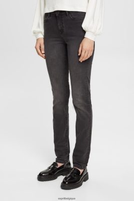 Esprit Pantalon - Esprit jean stretch coupe slim taille mi-haute, dual max gris foncé femmes DJX6JH398 jean