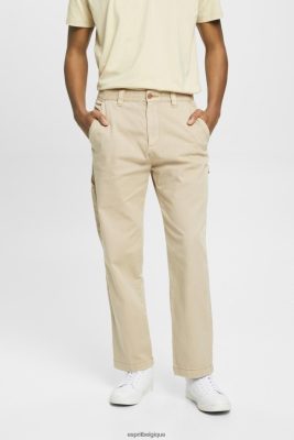 Esprit Pantalon - Esprit pantalon cargo coupe droite vintage beige clair hommes DJX6JH731 pantalons et pantalons
