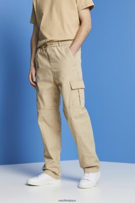 Esprit Pantalon - Esprit pantalon cargo fuselé style jogger en coton sable hommes DJX6JH674 pantalons et pantalons