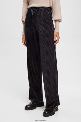 Esprit Pantalon - Esprit pantalon de jogging coupe large à rayures noir femmes DJX6JH422 joggers
