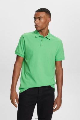 Esprit Pantalon - Esprit polo en maille de coton vert hommes DJX6JH569 polos