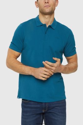 Esprit Pantalon - Esprit polo en piqué de coton pima bleu pétrole hommes DJX6JH926 polos