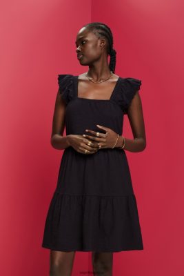 Esprit Pantalon - Esprit robe en jersey avec manches en dentelle brodée noir femmes DJX6JH59 robes