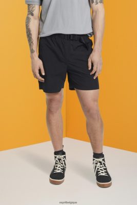 Esprit Pantalon - Esprit short avec ceinture intégrée noir hommes DJX6JH671 shorts