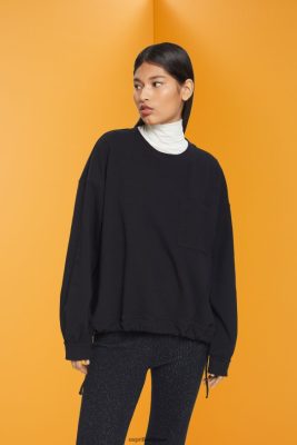 Esprit Pantalon - Esprit sweat avec ourlet à cordon noir femmes DJX6JH401 sweats et sweats à capuche