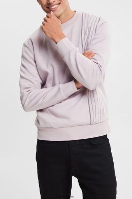 Esprit Pantalon - Esprit sweat avec une poche zippée lavande hommes DJX6JH785 sweats et sweats à capuche