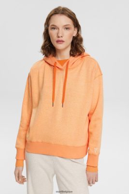 Esprit Pantalon - Esprit sweat à capuche avec coeur orange doré femmes DJX6JH353 sweats et sweats à capuche