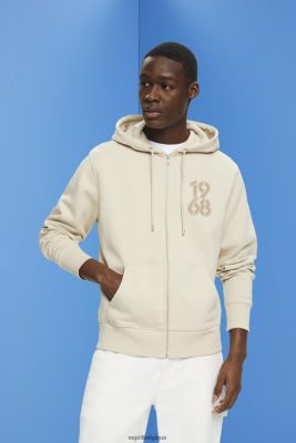 Esprit Pantalon - Esprit sweat à capuche zippé sur toute la longueur taupe clair hommes DJX6JH635 sweats et sweats à capuche