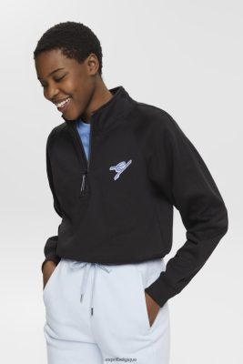 Esprit Pantalon - Esprit sweat à demi-zip noir femmes DJX6JH158 sweats et sweats à capuche