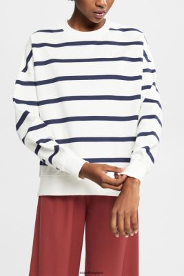 Esprit Pantalon - Esprit sweat imprimé à col C blanc cassé femmes DJX6JH347 sweats et sweats à capuche