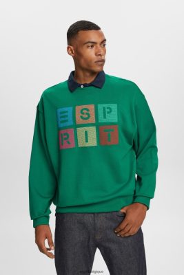 Esprit Pantalon - Esprit sweat à logo, 100% coton biologique vert foncé hommes DJX6JH581 sweats et sweats à capuche