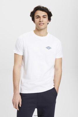 Esprit Pantalon - Esprit t-shirt avec logo imprimé blanc hommes DJX6JH599 t-shirts