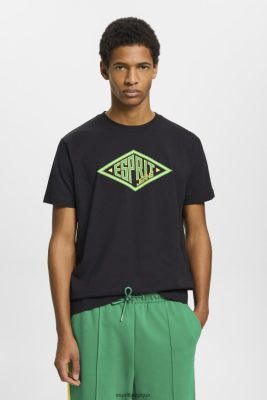 Esprit Pantalon - Esprit t-shirt en coton à logo imprimé noir hommes DJX6JH623 t-shirts