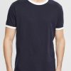 Esprit Pantalon - Esprit t-shirt en jersey marine hommes DJX6JH956 t-shirts