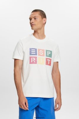 Esprit Pantalon - Esprit t-shirt à logo, 100% coton blanc cassé hommes DJX6JH587 t-shirts