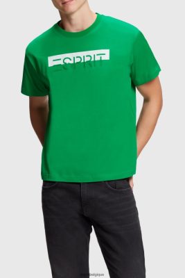 Esprit Pantalon - Esprit t-shirt à logo brillant mat vert hommes DJX6JH617 t-shirts