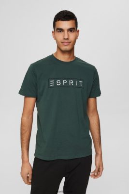 Esprit Pantalon - Esprit t-shirt à logo en jersey, 100% coton bleu sarcelle hommes DJX6JH734 t-shirts