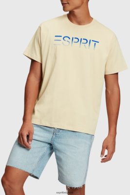 Esprit Pantalon - Esprit t-shirt à logo floqué sur la poitrine taupe clair hommes DJX6JH608 t-shirts