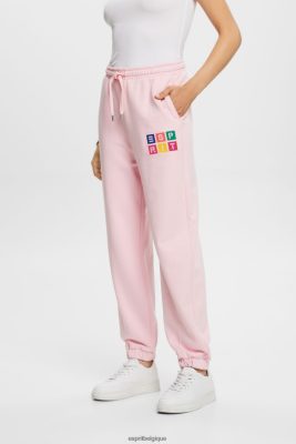 Esprit Robe De Plage - Esprit bas de survêtement avec logo, coton biologique rose pastel femmes DJX6JH6 pantalons et pantalons