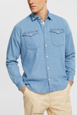 Esprit Robe De Plage - Esprit chemise en jean lavage à la lumière bleue hommes DJX6JH834 chemises
