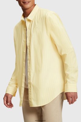 Esprit Robe De Plage - Esprit chemise en popeline rayée coupe décontractée jaune tournesol hommes DJX6JH798 chemises