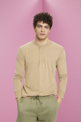 Esprit Robe De Plage - Esprit haut à manches longues avec boutons beige kaki hommes DJX6JH723 manches longues