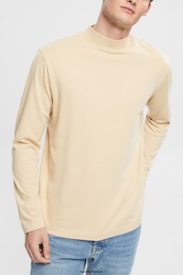 Esprit Robe De Plage - Esprit haut à manches longues et col montant beige crème hommes DJX6JH945 manches longues