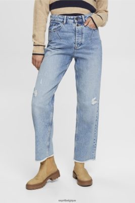 Esprit Robe De Plage - Esprit jean coupe papa taille haute effet vieilli lavage à la lumière bleue femmes DJX6JH255 jean