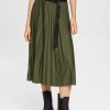 Esprit Robe De Plage - Esprit jupe plissée avec ceinture kaki foncé femmes DJX6JH435 jupes