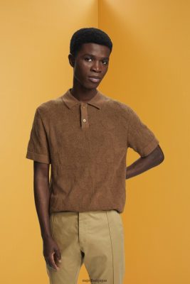Esprit Robe De Plage - Esprit polo bouclé kaki pâle hommes DJX6JH702 polos