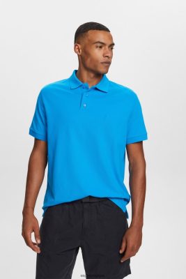 Esprit Robe De Plage - Esprit polo en maille de coton bleu vif hommes DJX6JH570 polos