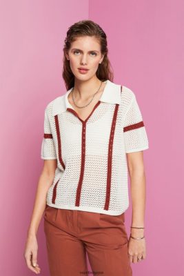 Esprit Robe De Plage - Esprit pull polo à manches courtes glace femmes DJX6JH105 pulls