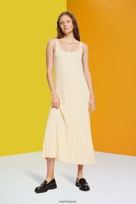 Esprit Robe De Plage - Esprit robe plissée à bretelles sable femmes DJX6JH492 robes