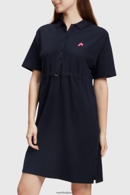 Esprit Robe De Plage - Esprit robe polo plissée Dolphin Tennis Club noir femmes DJX6JH501 robes