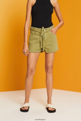 Esprit Robe De Plage - Esprit short en jean taille haute avec lien à la taille blanc femmes DJX6JH57 shorts