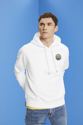 Esprit Robe De Plage - Esprit sweat avec logo imprimé blanc hommes DJX6JH648 sweats et sweats à capuche