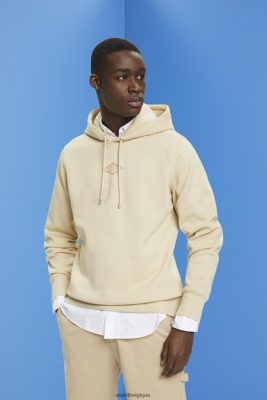 Esprit Robe De Plage - Esprit sweat à capuche avec logo imprimé sur la poitrine beige hommes DJX6JH639 sweats et sweats à capuche