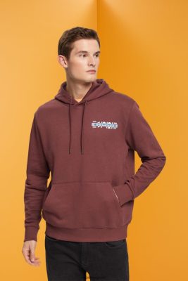 Esprit Robe De Plage - Esprit sweat à capuche avec petit logo imprimé rouge bordeaux hommes DJX6JH828 sweats et sweats à capuche