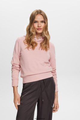 Esprit Robe De Plage - Esprit sweat à capuche logo brodé, coton biologique vieux rose femmes DJX6JH9 sweats et sweats à capuche