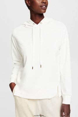 Esprit Robe De Plage - Esprit sweat à capuche à logo imprimé blanc cassé femmes DJX6JH558 sweats et sweats à capuche