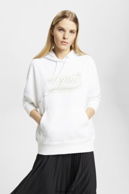 Esprit Robe De Plage - Esprit sweat à capuche à logo imprimé blanc femmes DJX6JH168 sweats et sweats à capuche