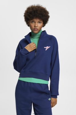 Esprit Robe De Plage - Esprit sweat à demi-zip encre femmes DJX6JH162 sweats et sweats à capuche