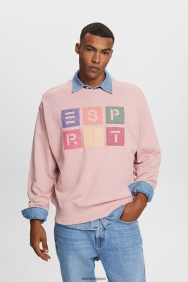 Esprit Robe De Plage - Esprit sweat à logo, 100% coton biologique vieux rose hommes DJX6JH582 sweats et sweats à capuche