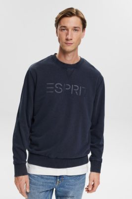 Esprit Robe De Plage - Esprit sweat à logo imprimé marine hommes DJX6JH774 sweats et sweats à capuche