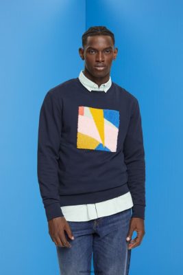 Esprit Robe De Plage - Esprit sweat-shirt appliqué marine hommes DJX6JH882 sweats et sweats à capuche