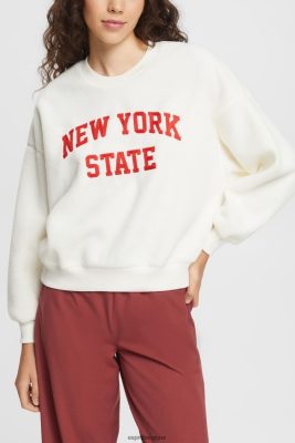 Esprit Robe De Plage - Esprit sweat-shirt collégial pull teddy borg blanc cassé femmes DJX6JH324 sweats et sweats à capuche