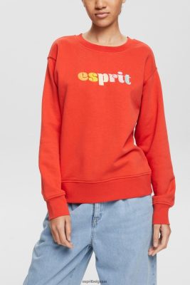 Esprit Robe De Plage - Esprit sweat-shirt décontracté à logo imprimé rouge orangé femmes DJX6JH366 sweats et sweats à capuche