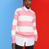 Esprit Robe De Plage - Esprit sweat-shirt rayé rose femmes DJX6JH402 sweats et sweats à capuche