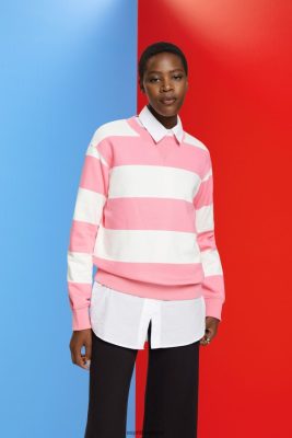 Esprit Robe De Plage - Esprit sweat-shirt rayé rose femmes DJX6JH402 sweats et sweats à capuche